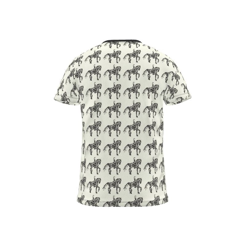 Ivory Dressage Horse Motif T Shirt