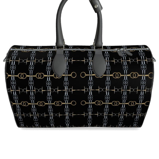 Black Bit Motif Duffle Bag