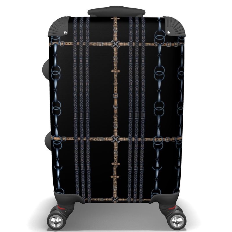 Black Rein and Bit Patten Suitcase