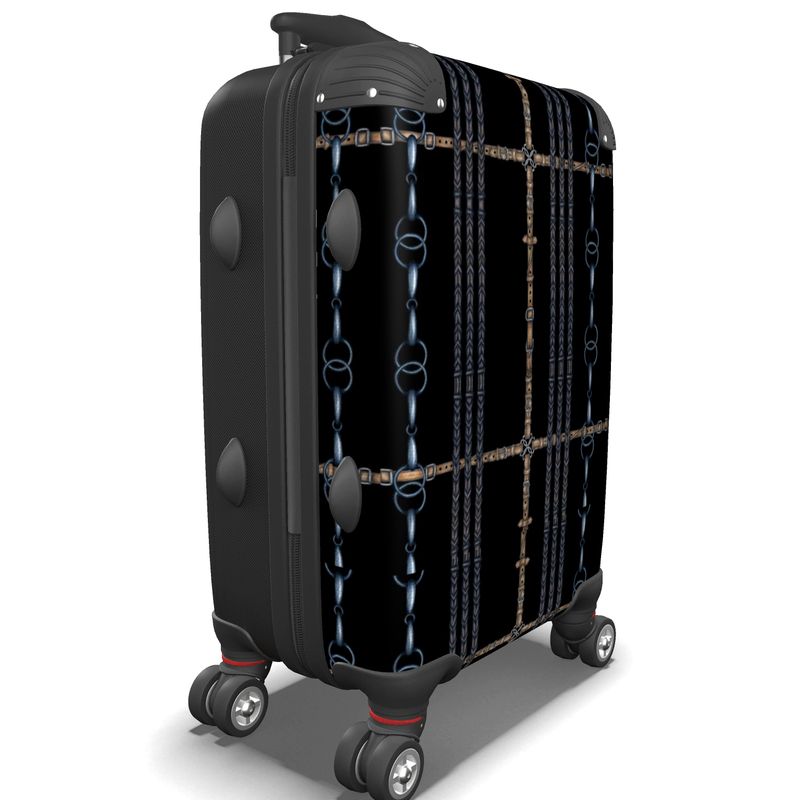 Black Rein and Bit Patten Suitcase