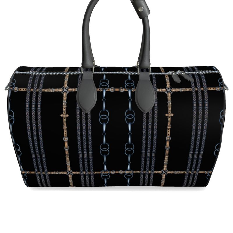 Black Reins and Bit Pattern Duffle Bag