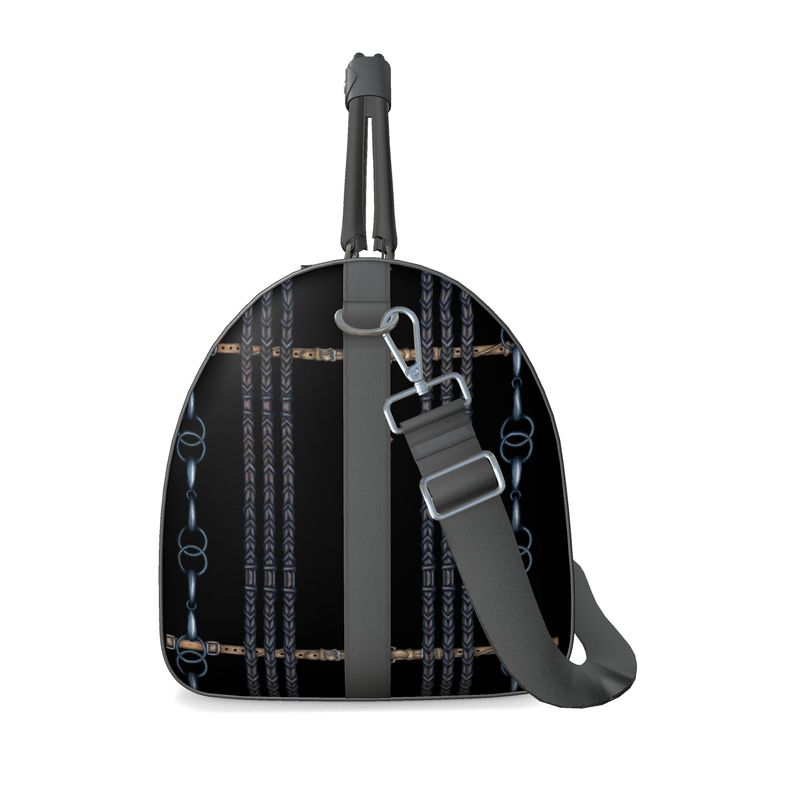 Black Reins and Bit Pattern Duffle Bag