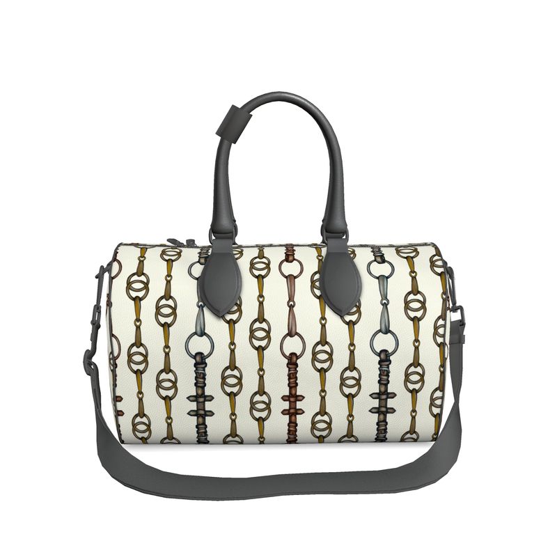 Small Linear Bit Pattern Duffle Bag