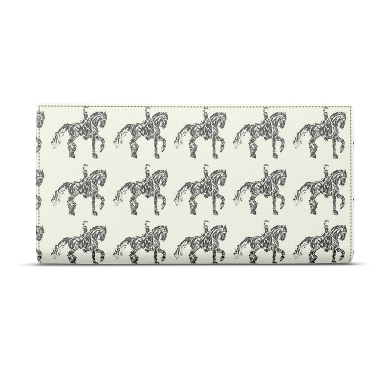 Dressage Horse Motif Leather Wallet