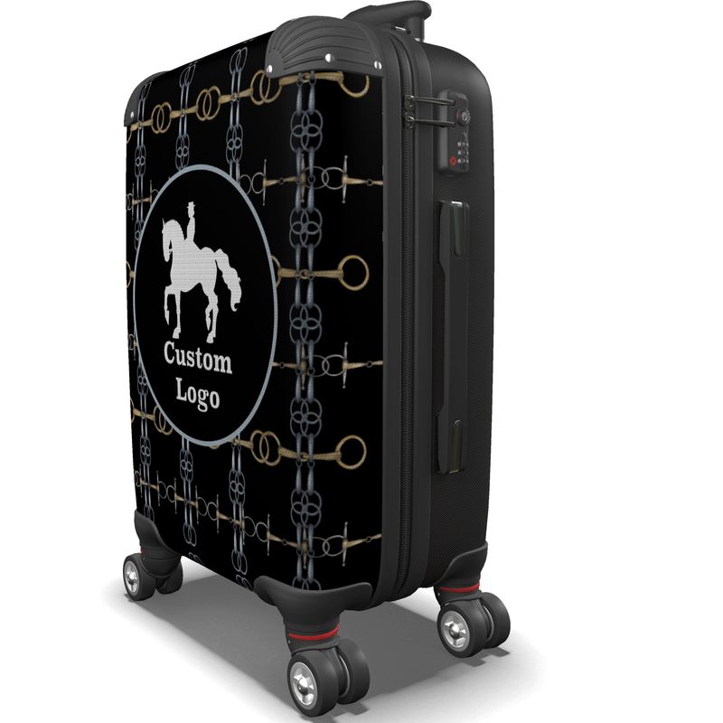 Black Customizable Equestrian Style Suitcase