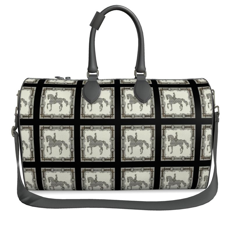 Dressage Motif Leather Duffle Bag