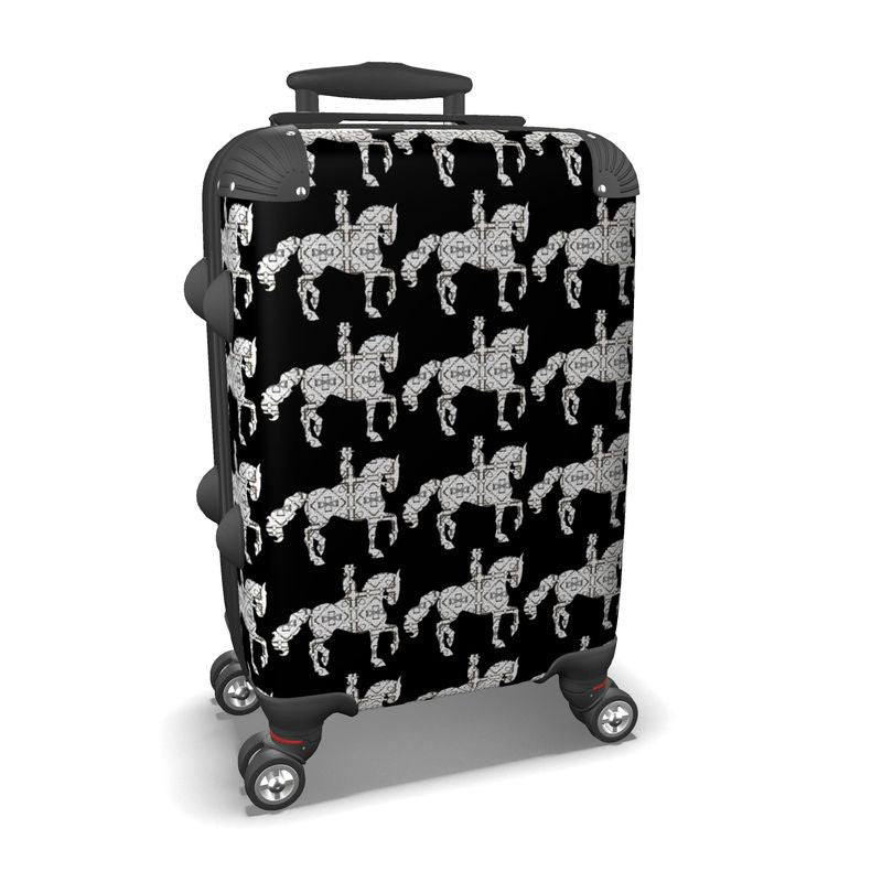 Black and White Dressage Horse Suitcase