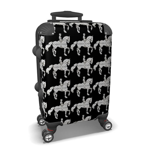 Black and White Dressage Horse Suitcase