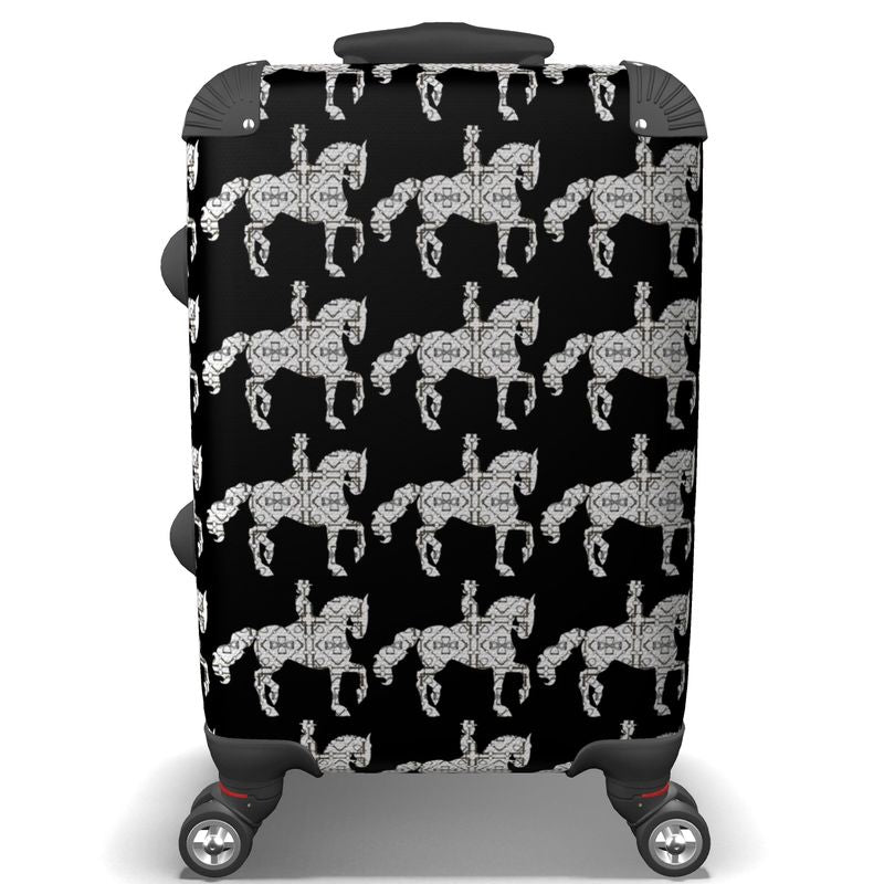 Black and White Dressage Horse Suitcase