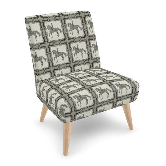 Ivory and Gray Dressage Horse Chair