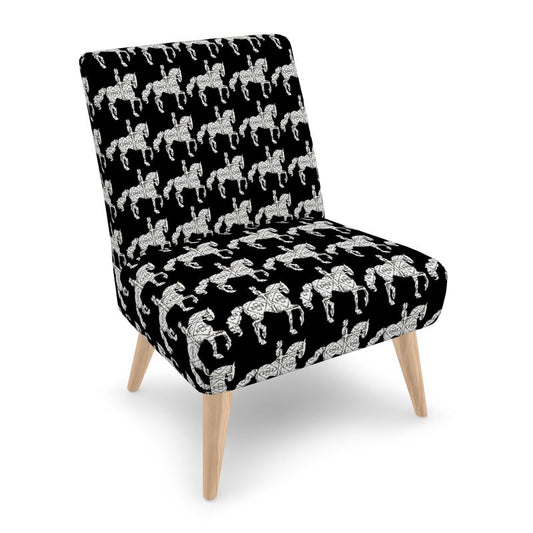 Black and White Dressage Horse Chair