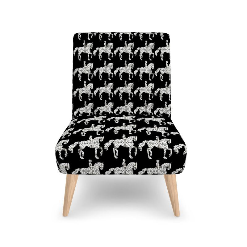 Black and White Dressage Horse Chair