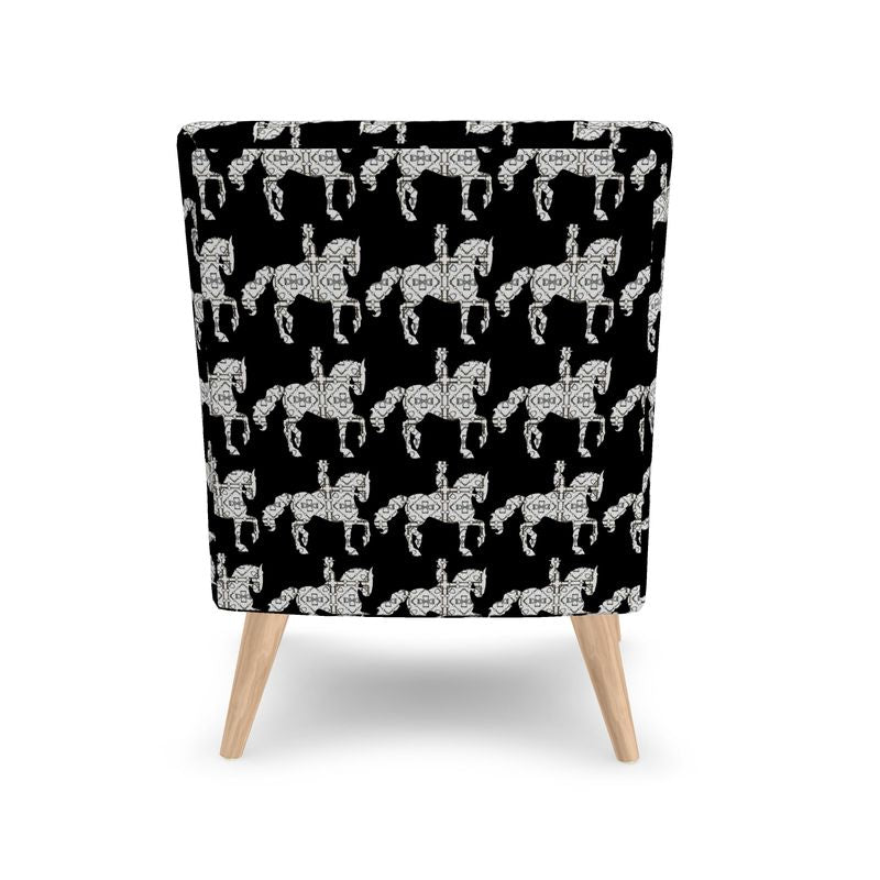 Black and White Dressage Horse Chair