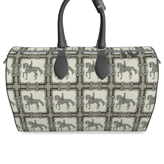 Ivory and Gray Dressage Horse Duffle Bag