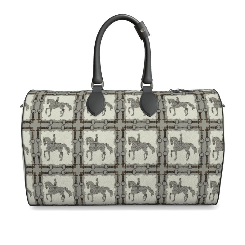 Ivory and Gray Dressage Horse Duffle Bag