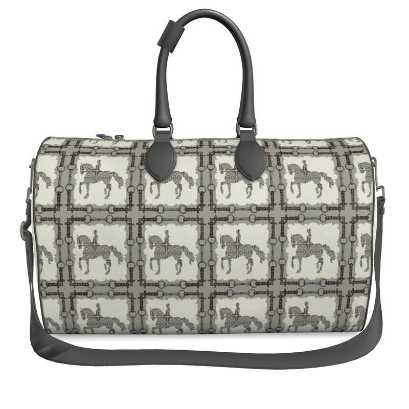 Ivory and Gray Dressage Horse Duffle Bag