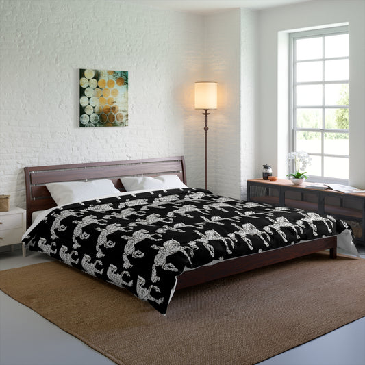 Black and White Dressage Horse Comforter