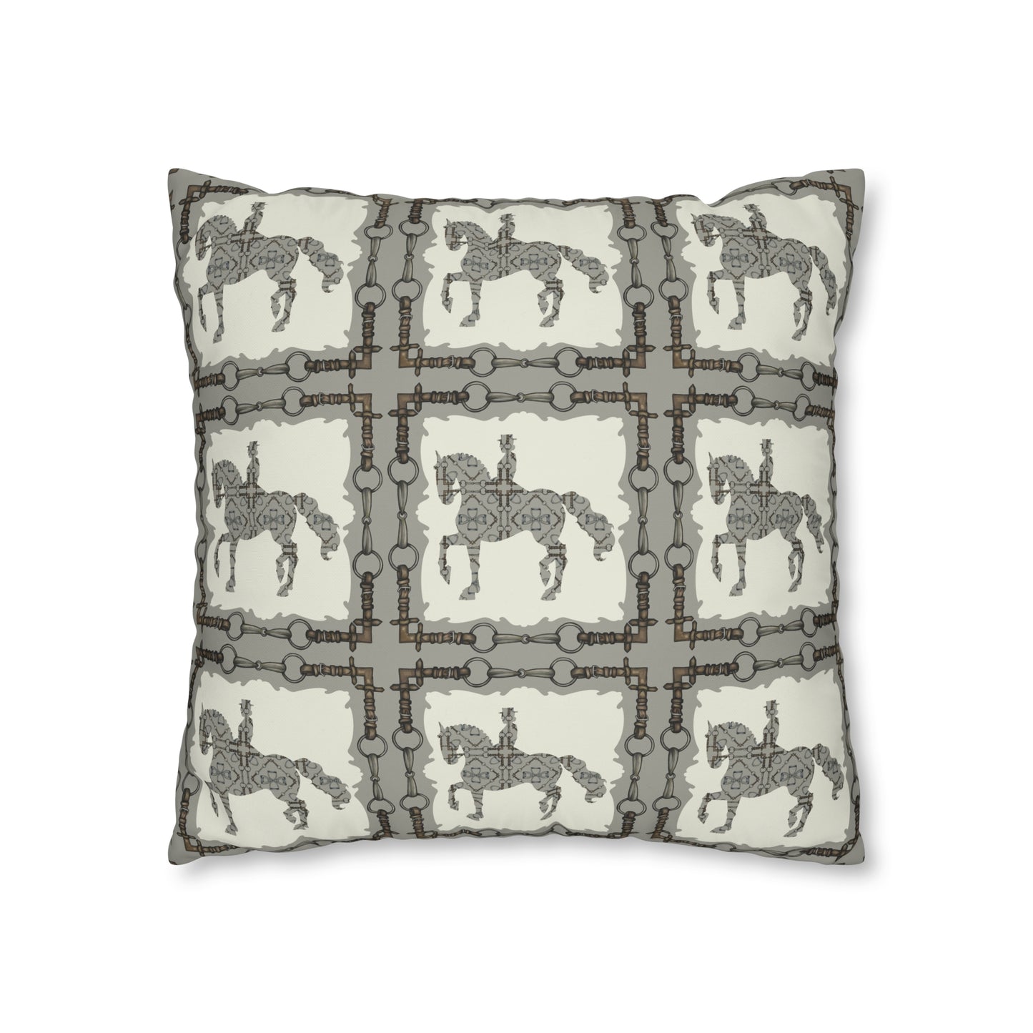 Copy of Gray and Ivory Dressage Horse Double Sided Pillow Case