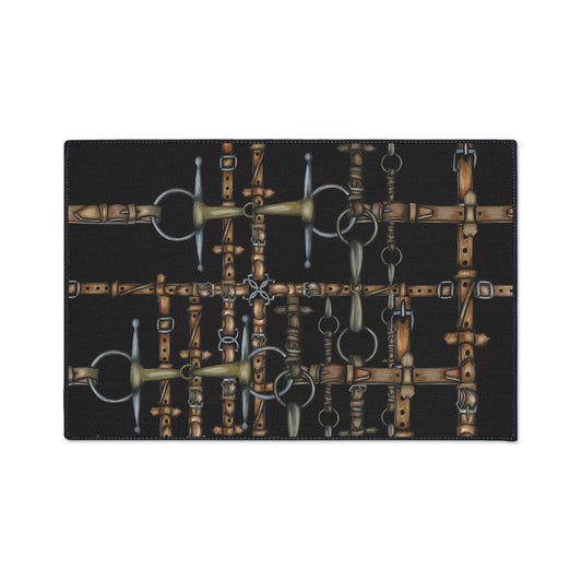 Black Bit and Reins Heavy Duty Floor Mat