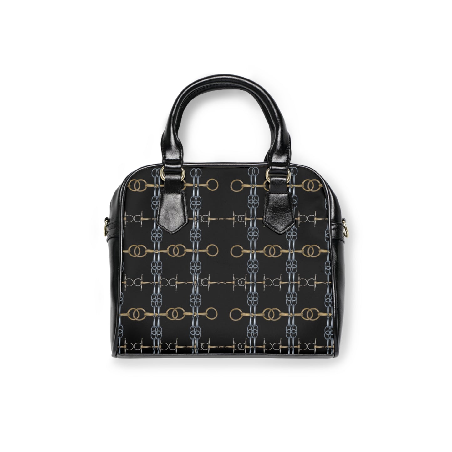 Black Snaffle Bit Shoulder Handbag/Purse