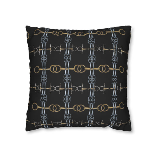 Black Bit Motif Double Sided Pillow Case