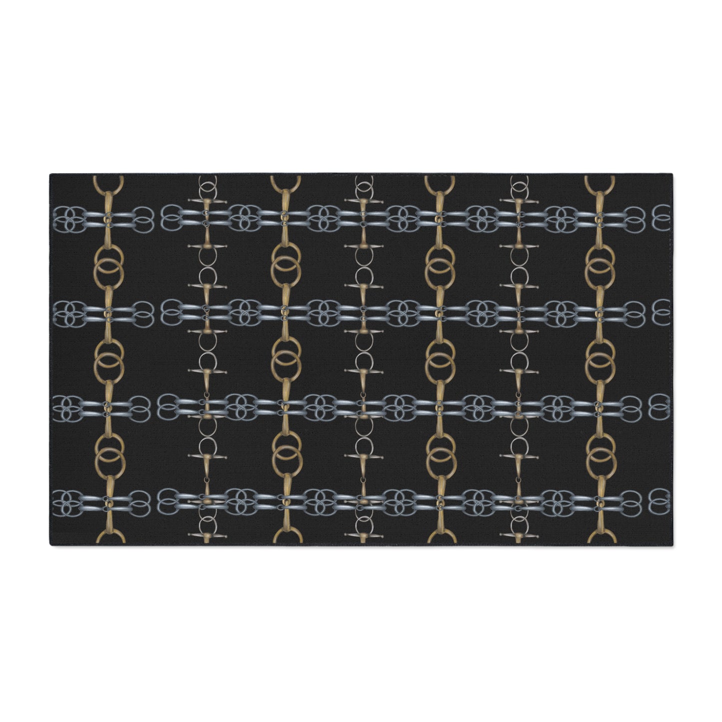 Black Equestrian Bit Heavy Duty Floor Mat