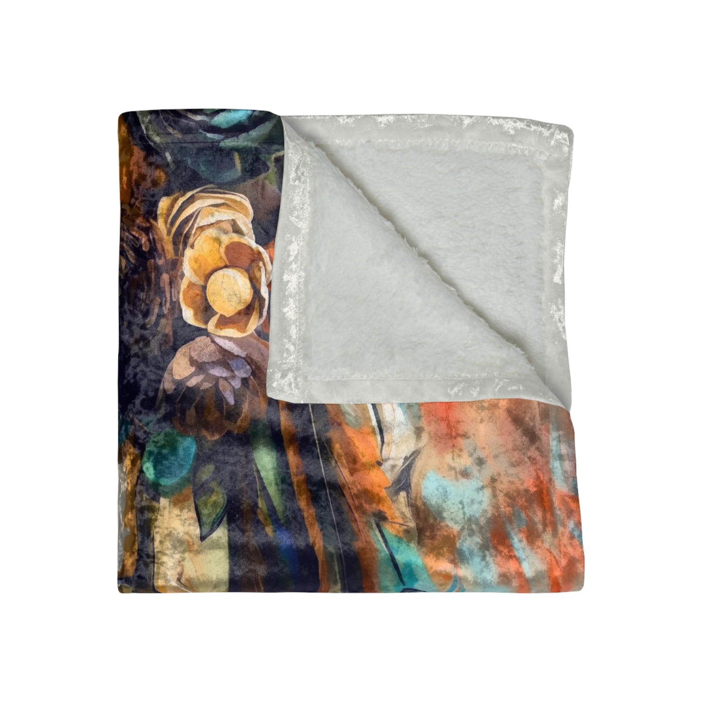 SouthWestern Indian Horse Design on a Velvet Throw for Bed or Couch