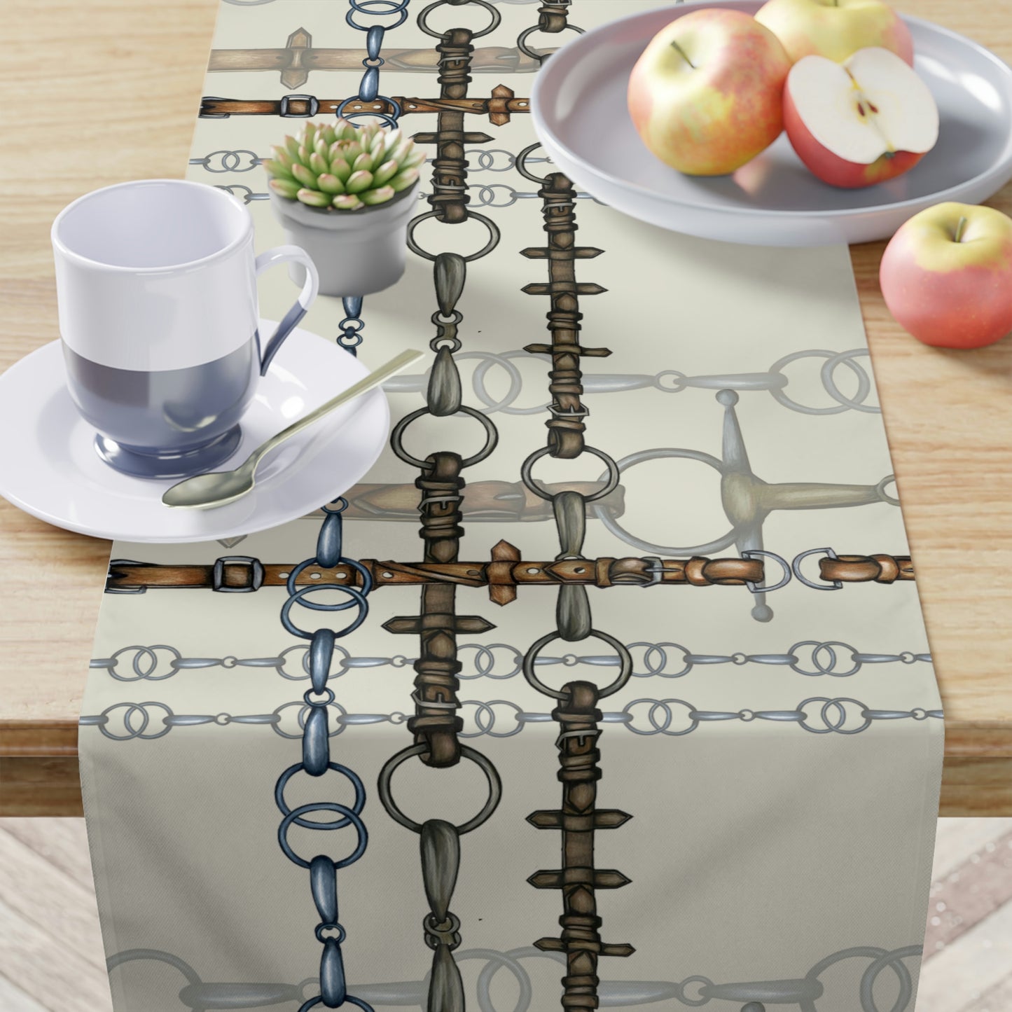 cream snaffle Bit Table Runner