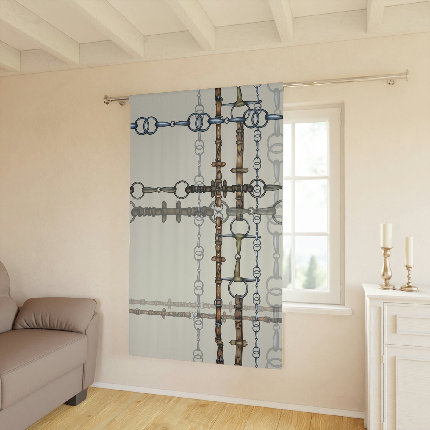 Snaffle Bit and Reins Window Curtain (1 Piece)