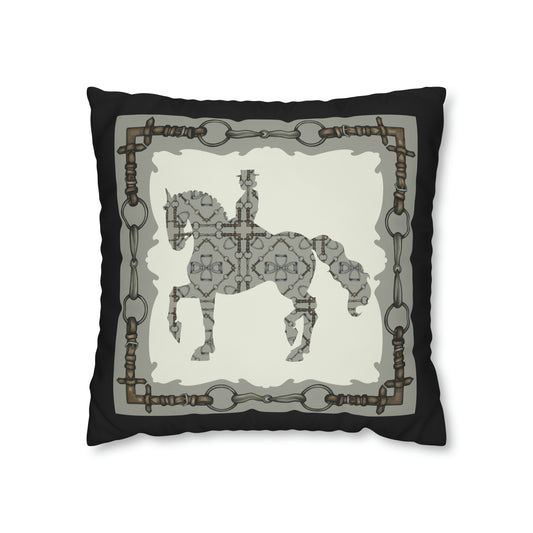 Double sided equestrian bit pattern Polyester Pillow Case