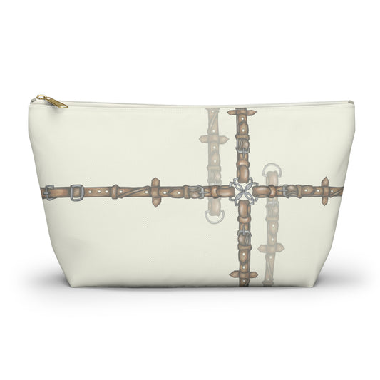 Ivory Minimalistic Equestrian Bit Accessory Pouch/Makeup Bag
