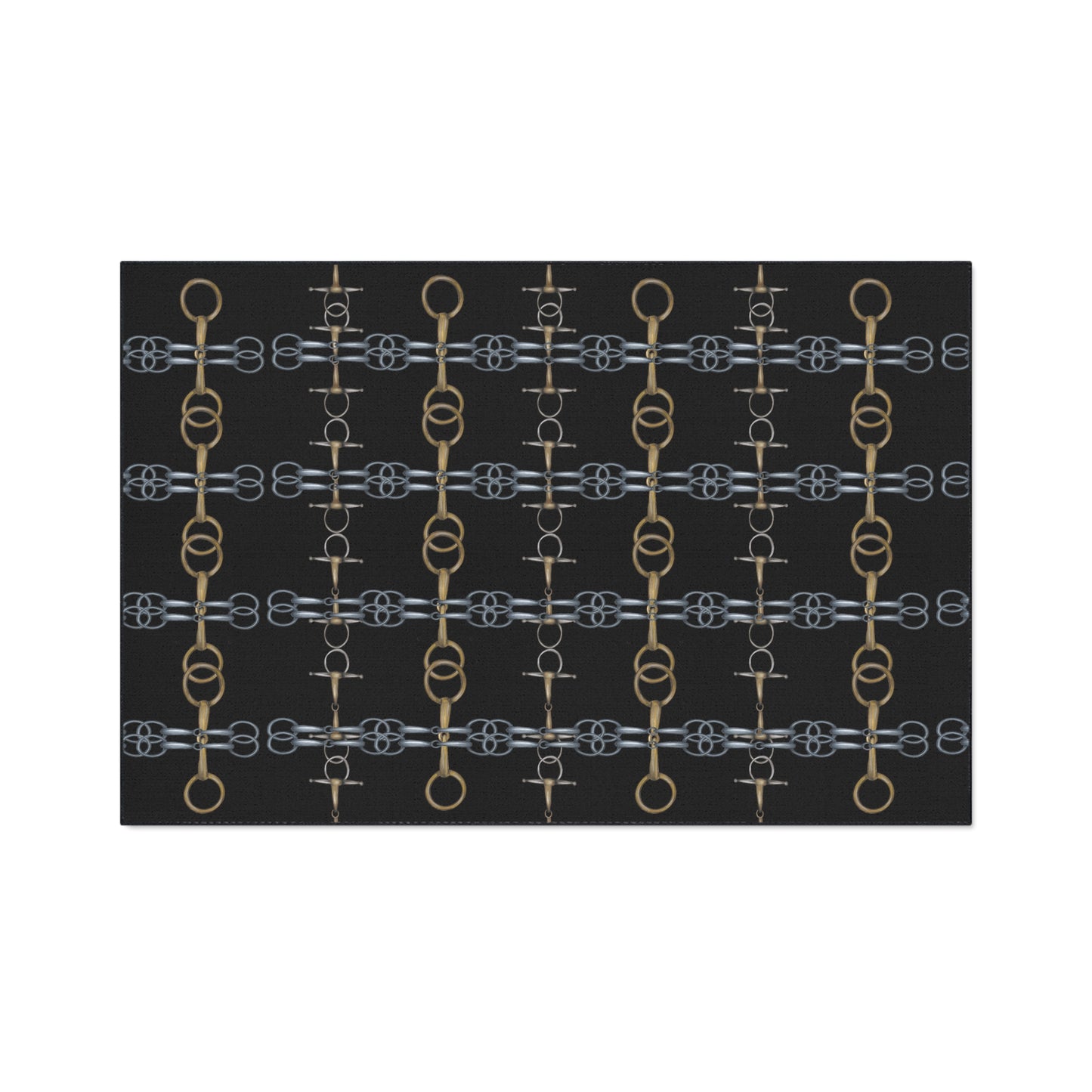 Black Equestrian Bit Heavy Duty Floor Mat