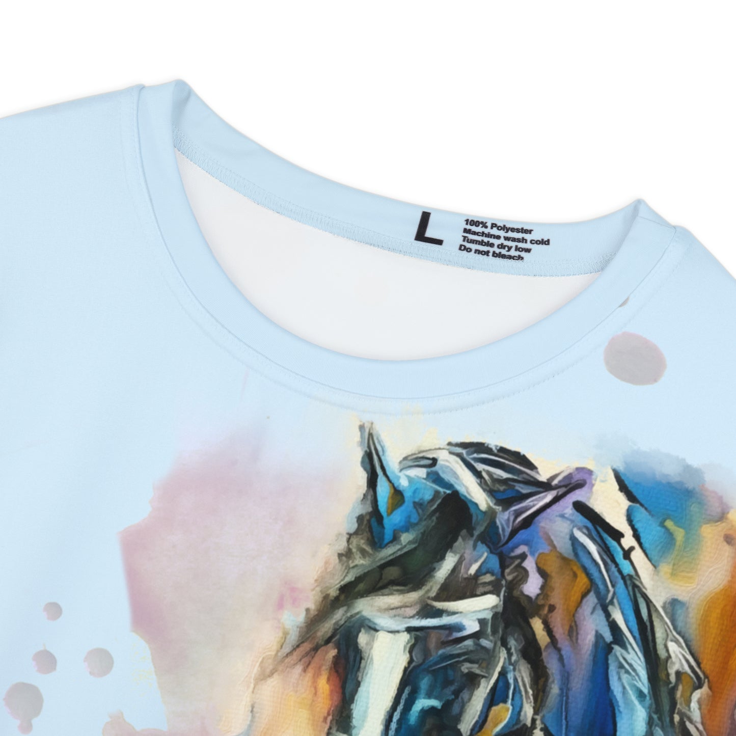 Dressage Watercolor Shoulder-in Women's Short Sleeve Shirt (AOP)