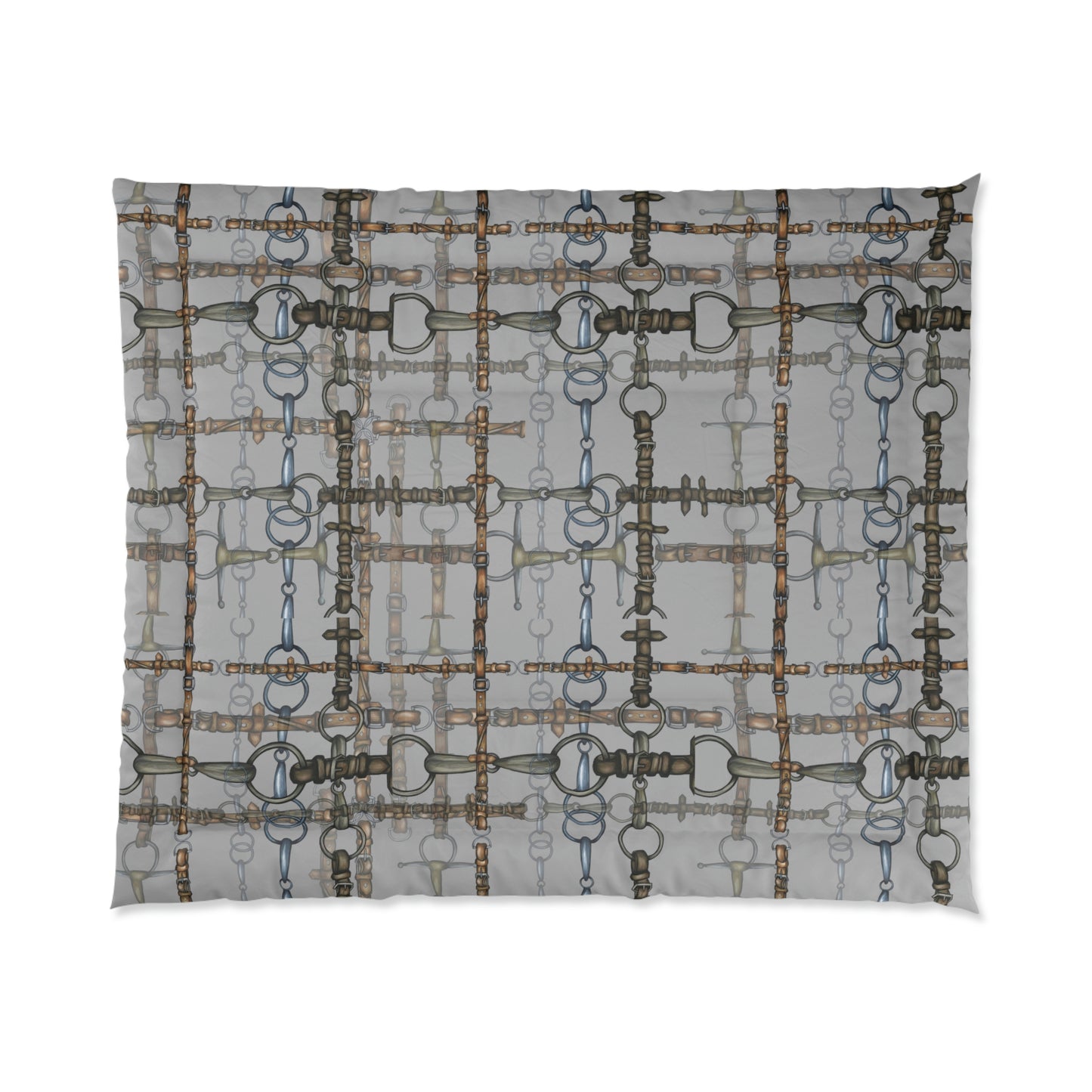 Snaffle Bit Pattern Gray comforter