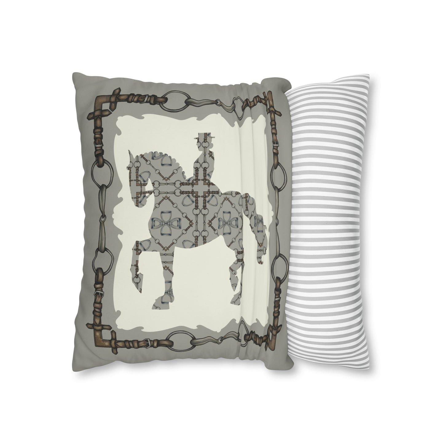 Copy of Gray and Ivory Dressage Horse Double Sided Pillow Case