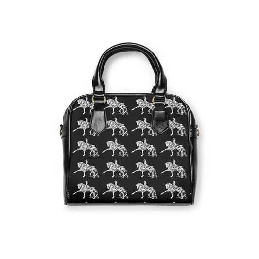 Black Piaffe Dressage Horse  Shoulder Handbag/Purse
