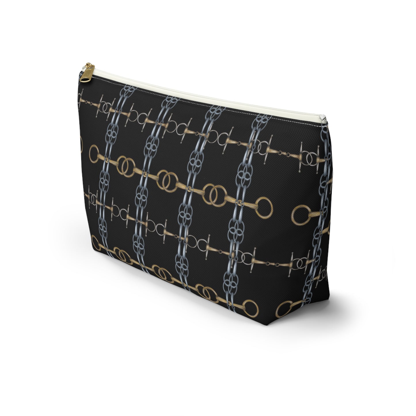 Black Equestrian Bit Accessory Pouch/Makeup Bag