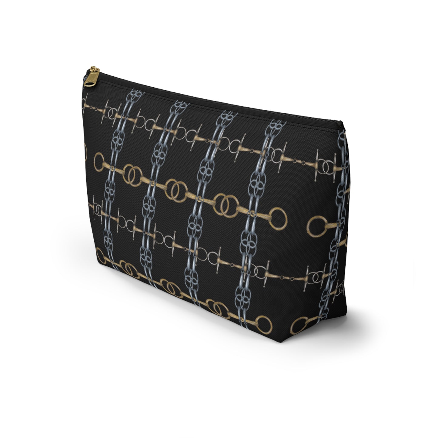 Black Equestrian Bit Accessory Pouch/Makeup Bag