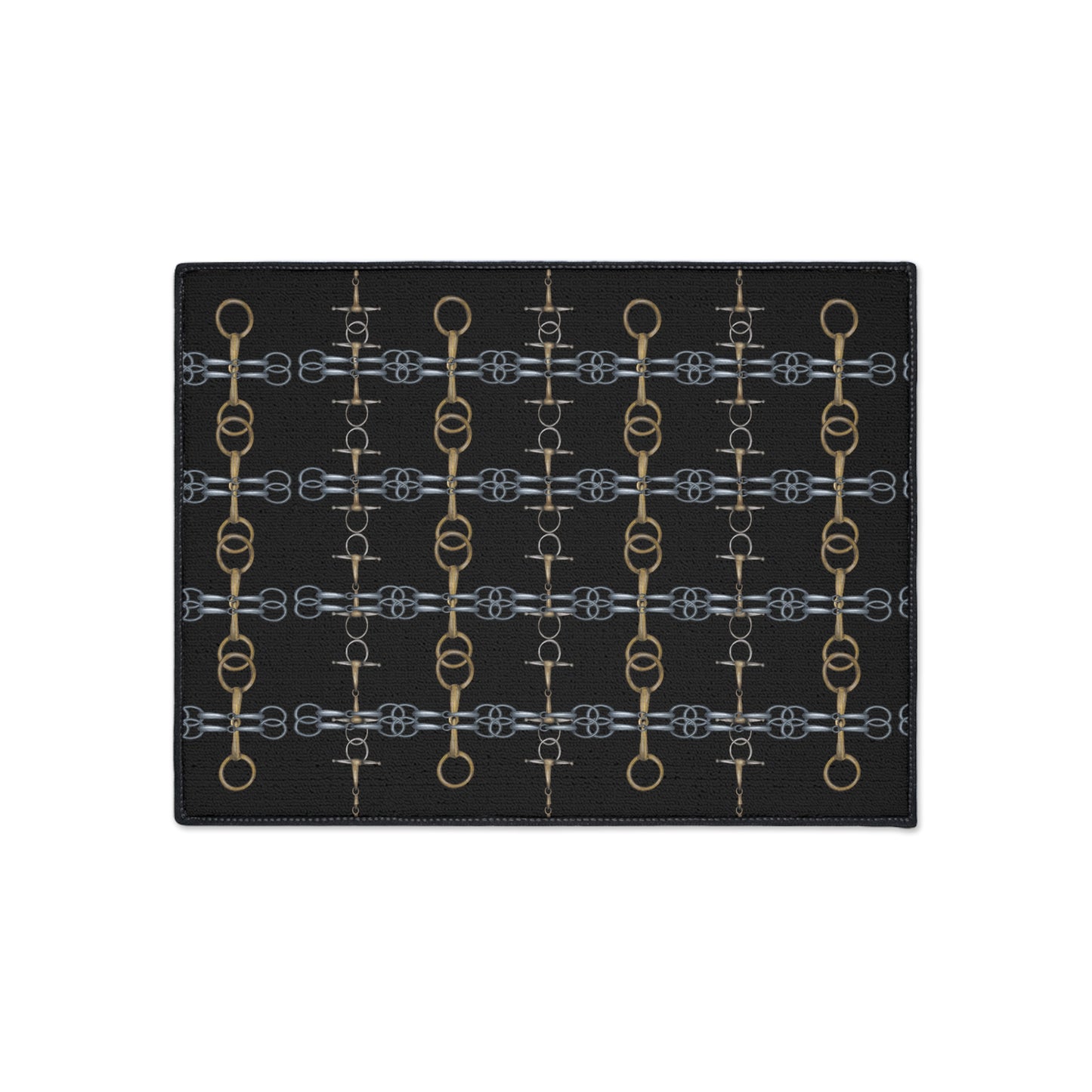 Black Equestrian Bit Heavy Duty Floor Mat