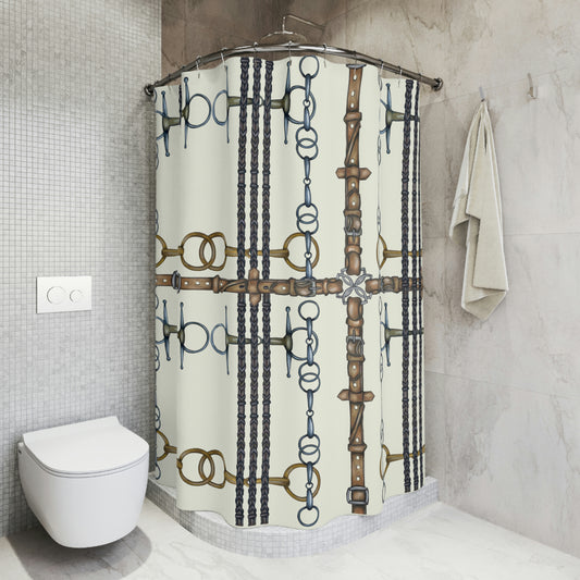 Snaffle bit Polyester Shower Curtain