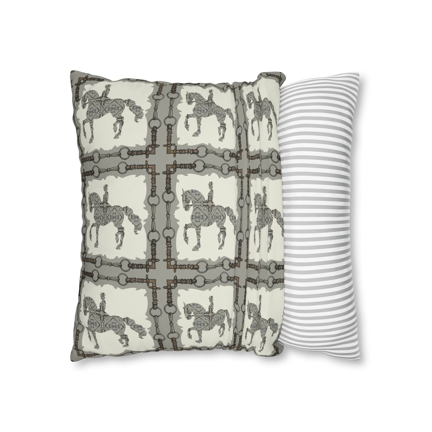 Copy of Gray and Ivory Dressage Horse Double Sided Pillow Case