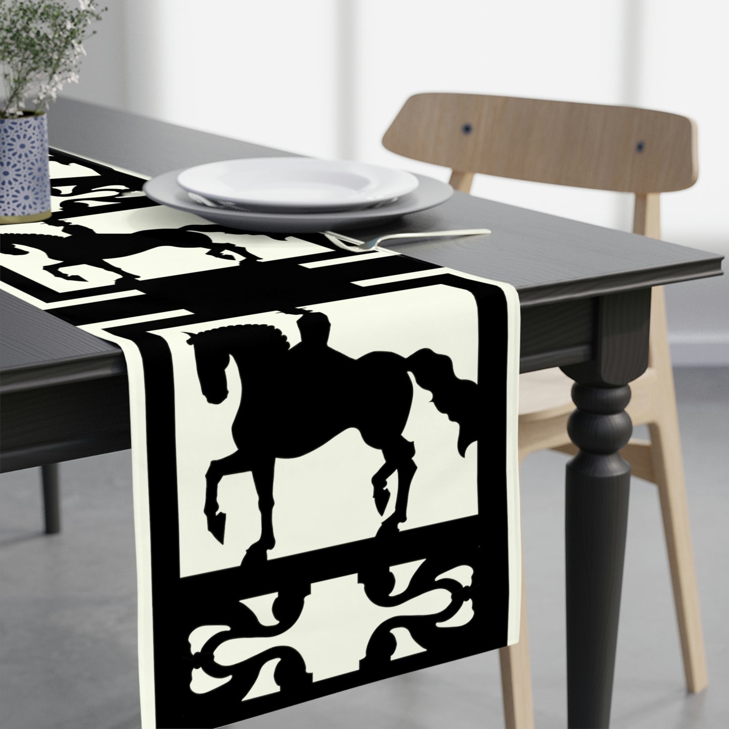 Dressage Piaffe Bit Motif Table Runner