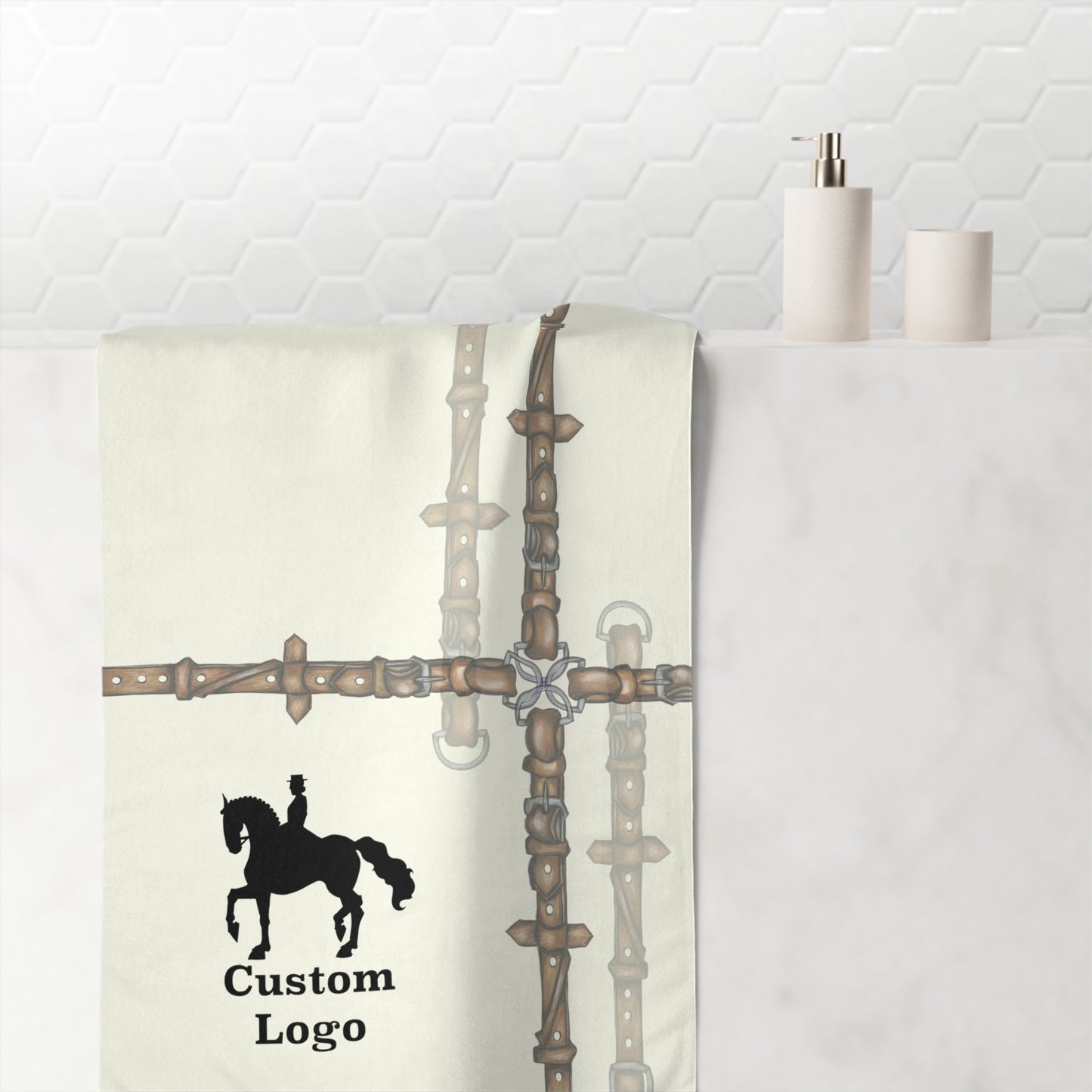 Ivory Custom Logo Horse Show Luxury Towel