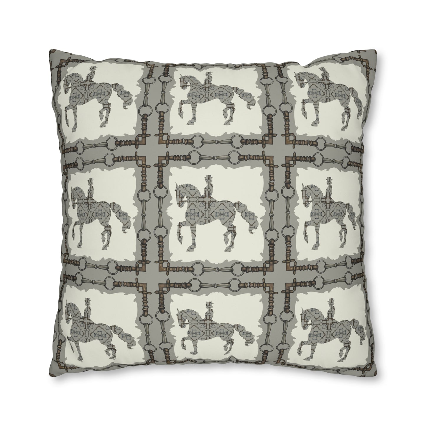 Copy of Gray and Ivory Dressage Horse Double Sided Pillow Case