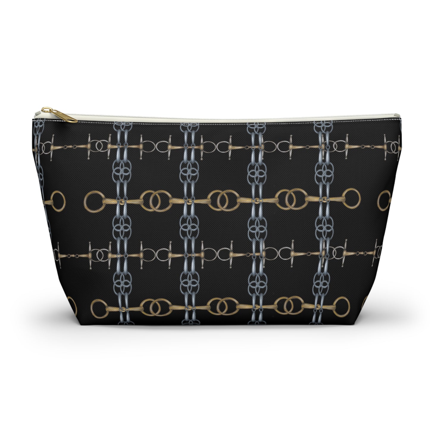 Black Equestrian Bit Accessory Pouch/Makeup Bag