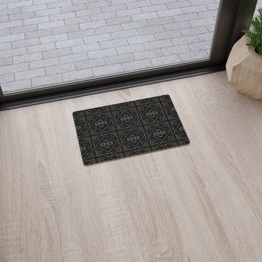 Black Geometric Bit Box Floor Mat