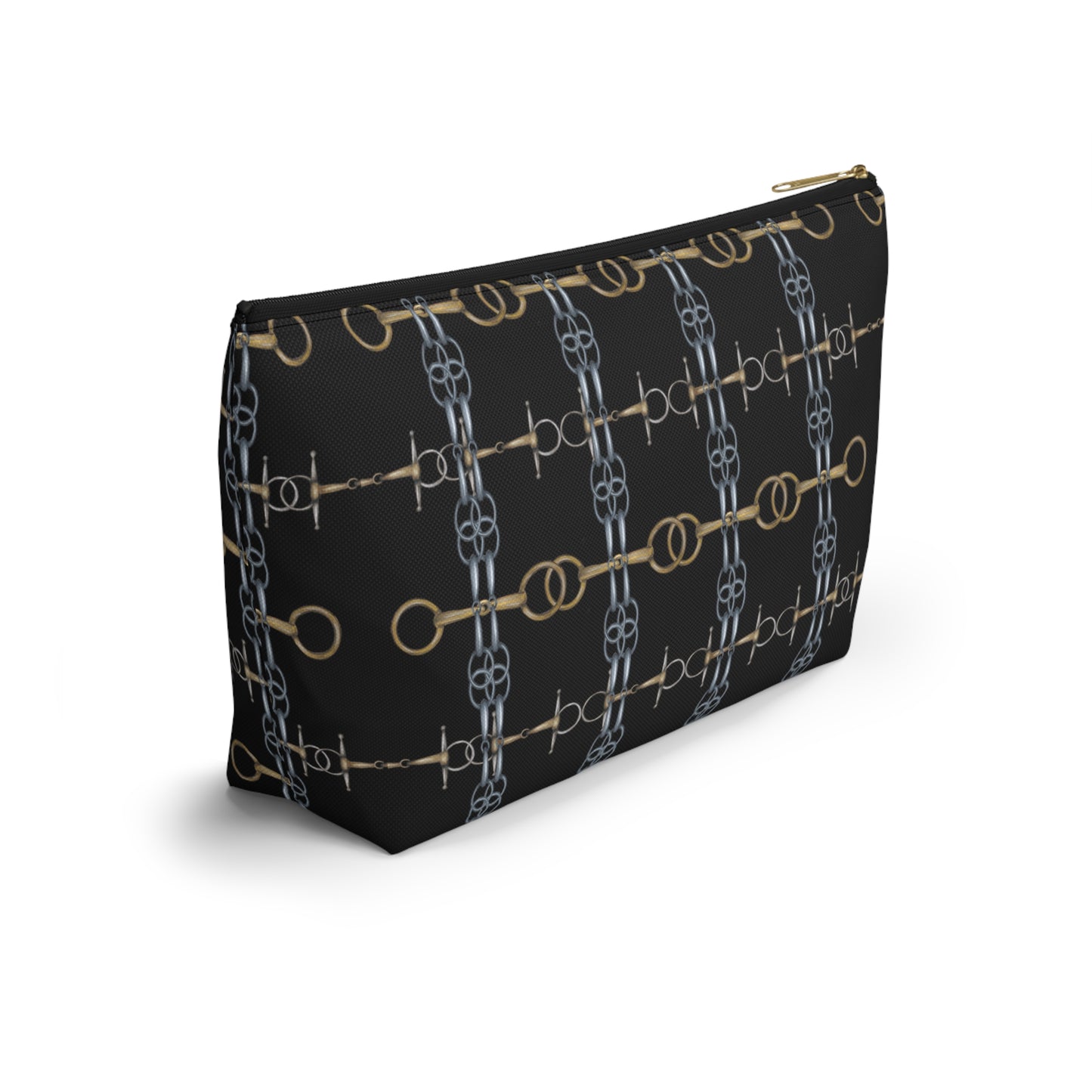 Black Equestrian Bit Accessory Pouch/Makeup Bag