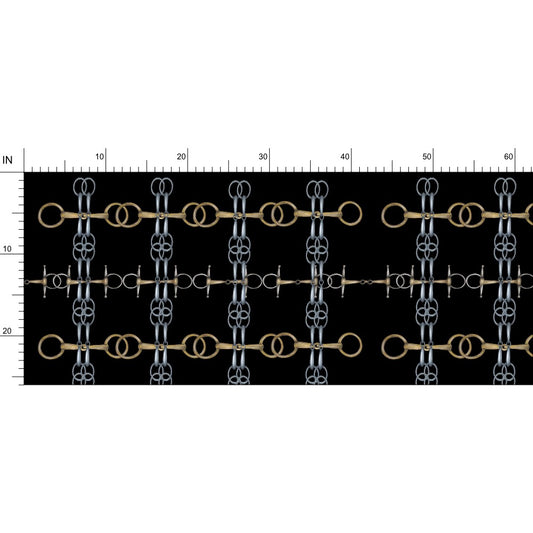 Black and Gold Bit Pattern Fabric