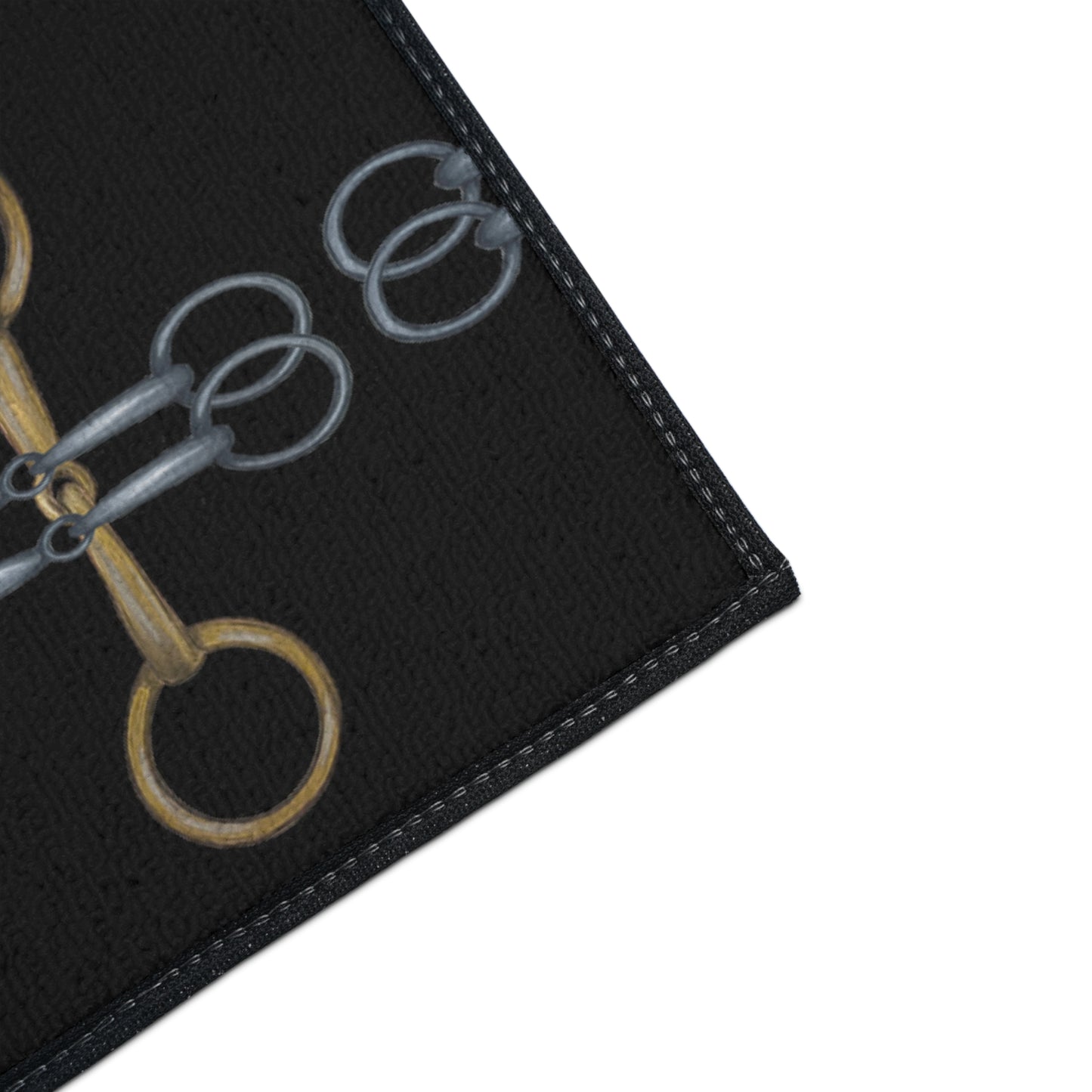 Black Equestrian Bit Heavy Duty Floor Mat