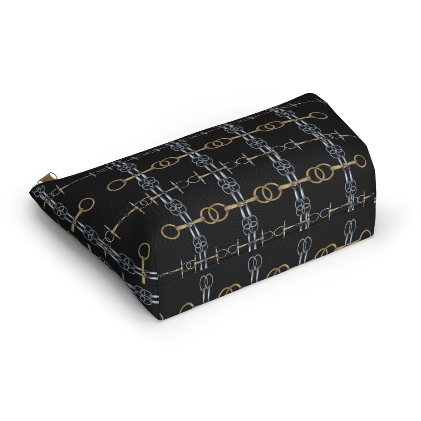 Black Equestrian Bit Accessory Pouch/Makeup Bag